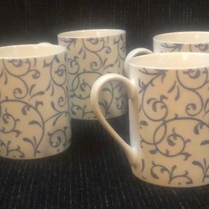 Spode Home Blue Indigo mug set of 4. NWOT. Very pretty! Oven, freezer sa…